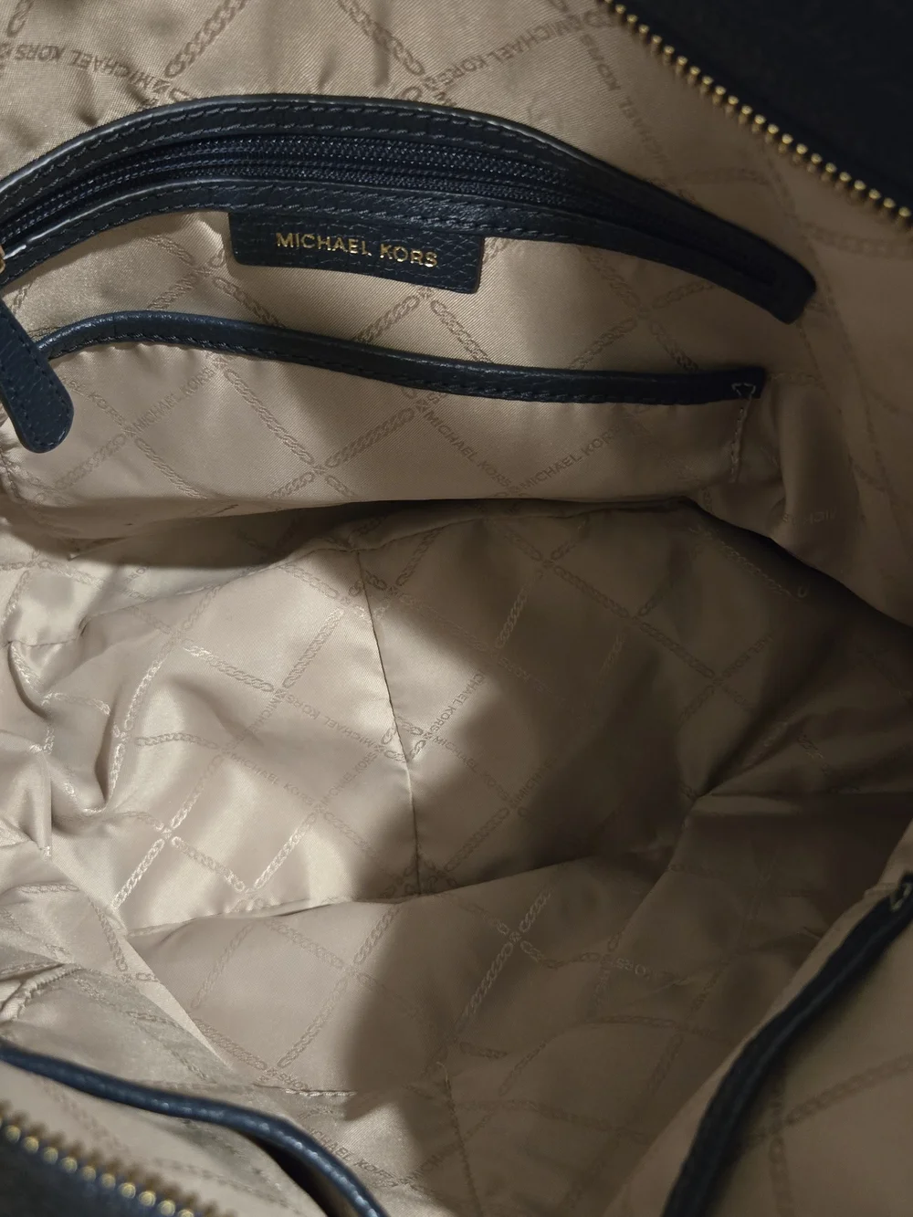 Michael Kors Navy Blue Hobo Handbag Shoulder Bag Purse Large